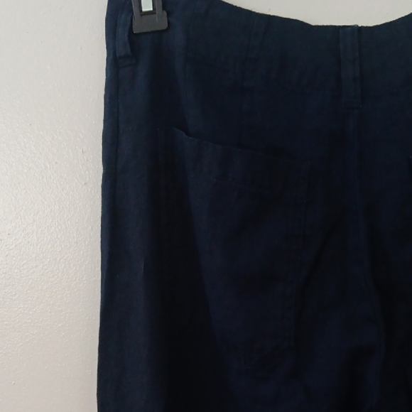 Quince European Linen Wide Leg Trousers Deep Navy - Picture 5 of 9